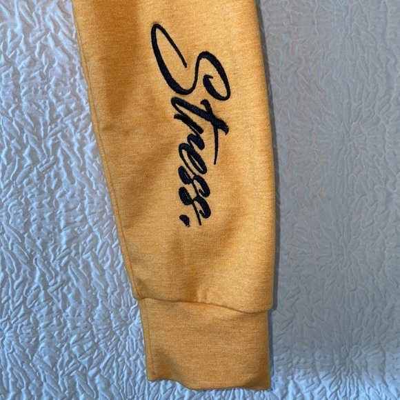 Stress Embroidered Long Sleeve Cropped Hoodie - Picture 4 of 6